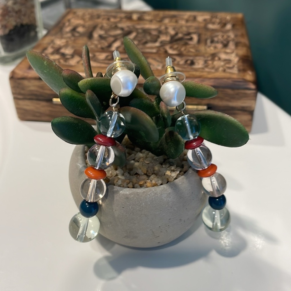 Bauble Bar glass bead drop earrings